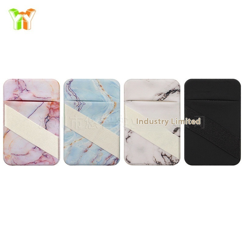 Marble Pattern Cover Mobile Phone Sticker Thermal Transfer Lycra Mobile Phone Back Sticker Card Sleeve Elastic Band Mobile Phone Back Sticker
