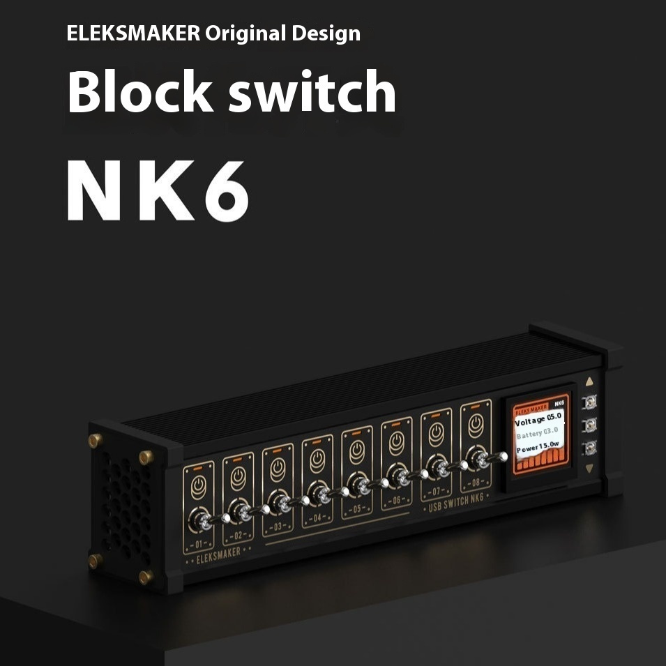 E | M Block USB Expansion Plug-in Independent Control Toggle Switch Retro Gold-plated Boyfriend Gift Table