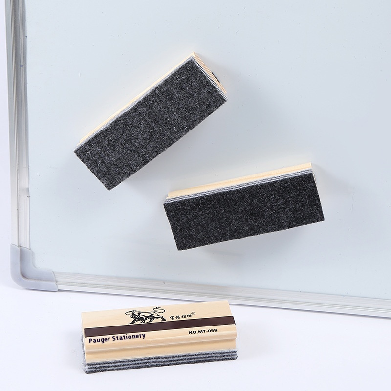 Wooden Anti-falling Blackboard Eraser Strong Magnetic Cleaning Whiteboard Eraser Thickened Multi-layer Felt Tearable Eraser