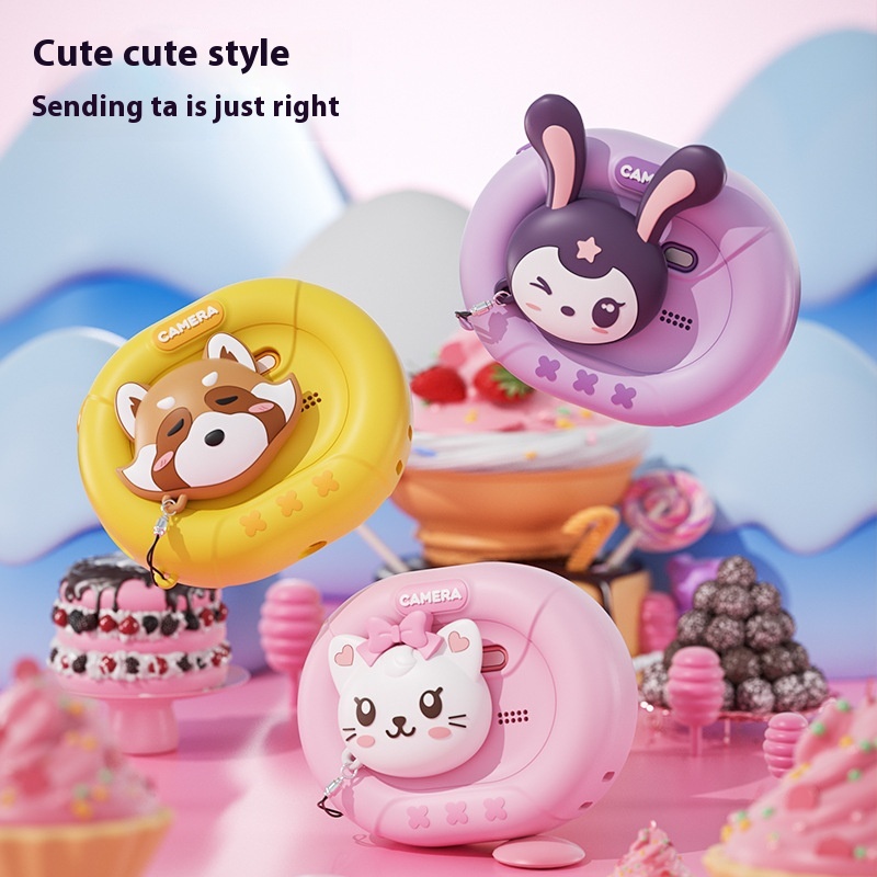 Handheld Bracket Children's Cartoon Camera Toy Can Take Pictures And Flip Forward And Backward48 Million Men And Women Year Christmas Gift