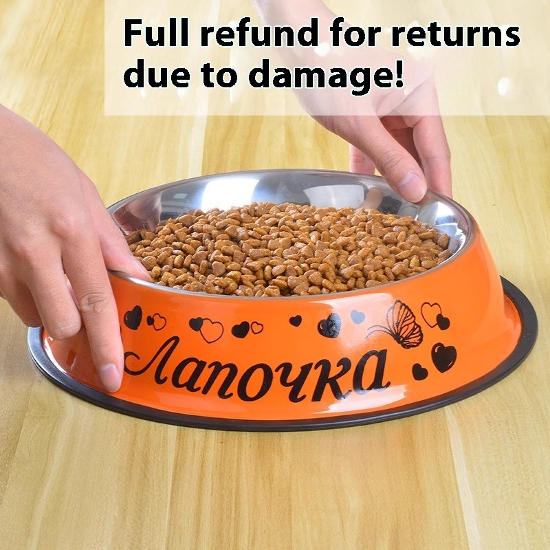 Dog Bowl Dog Food Basin Anti-knock Dog Basin Cat Bowl Stainless Steel Dog Rice Basin Golden Retriever Dog Large Large Dog Pet Supplies