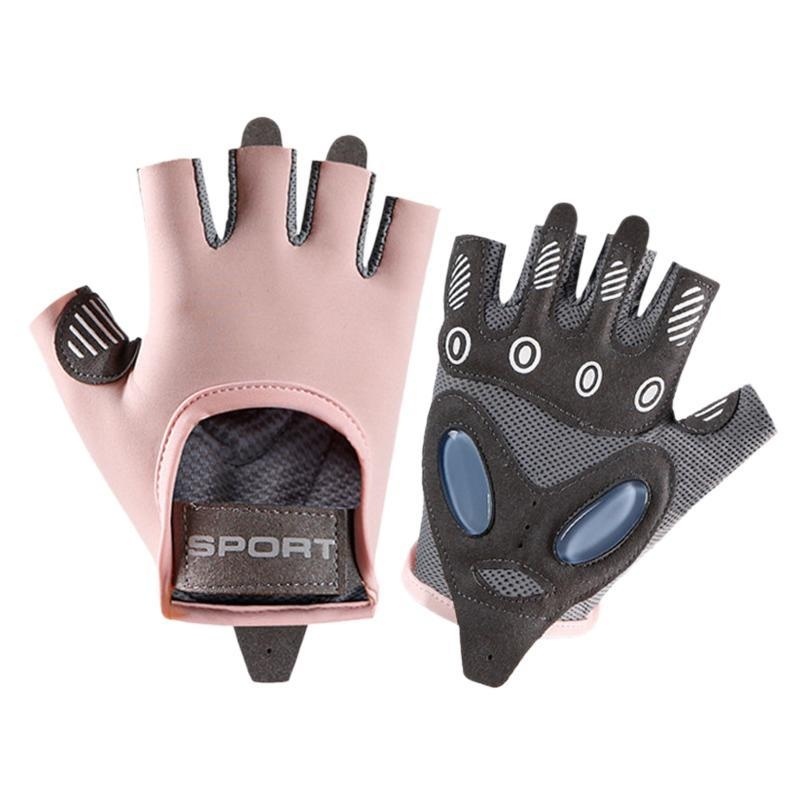 Fitness Gloves Women's Non-slip Sports Wear-resistant Air Cushion Shock-absorbing Ice Silk Breathable Yoga Anti-cocoon Riding Half-finger TYmy