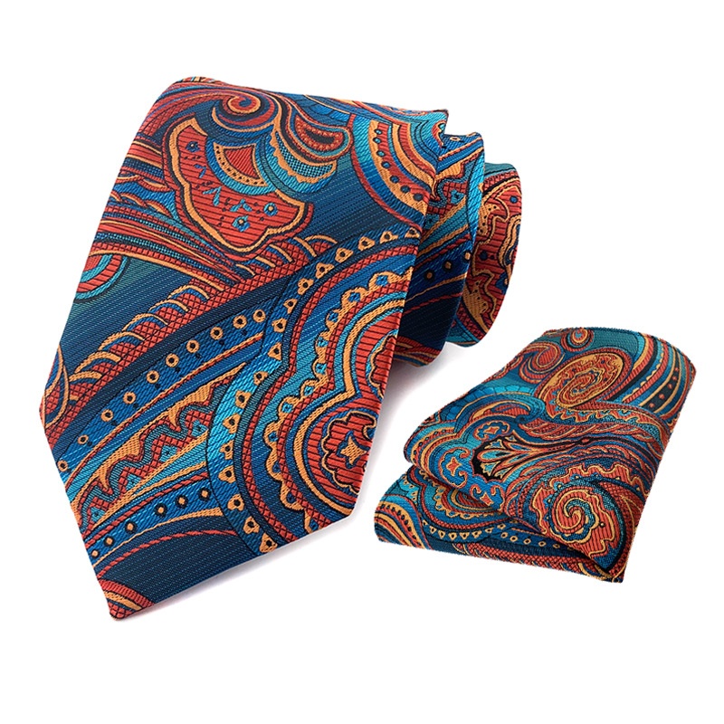 Polyester Paisley Business Tie Pocket Towel Two-piece Set
