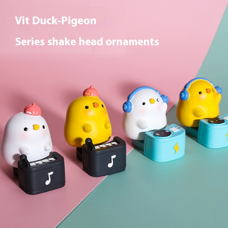 Baby Story Little Pigeon And Energetic Duck Car Shaking Head Ornaments Girl Heart Creative Cartoon Car Interior