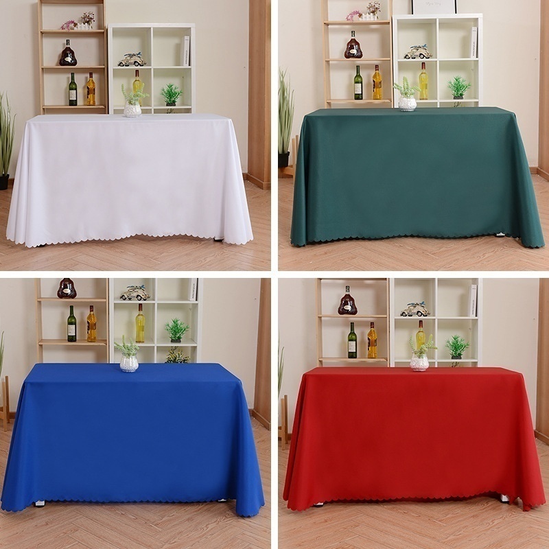 Hotel Tablecloth Solid Color Plain Weave Red Text Advertising Tablecloth IBMTablecloth Rectangular Tablecloth Banquet Conference Table Skirt