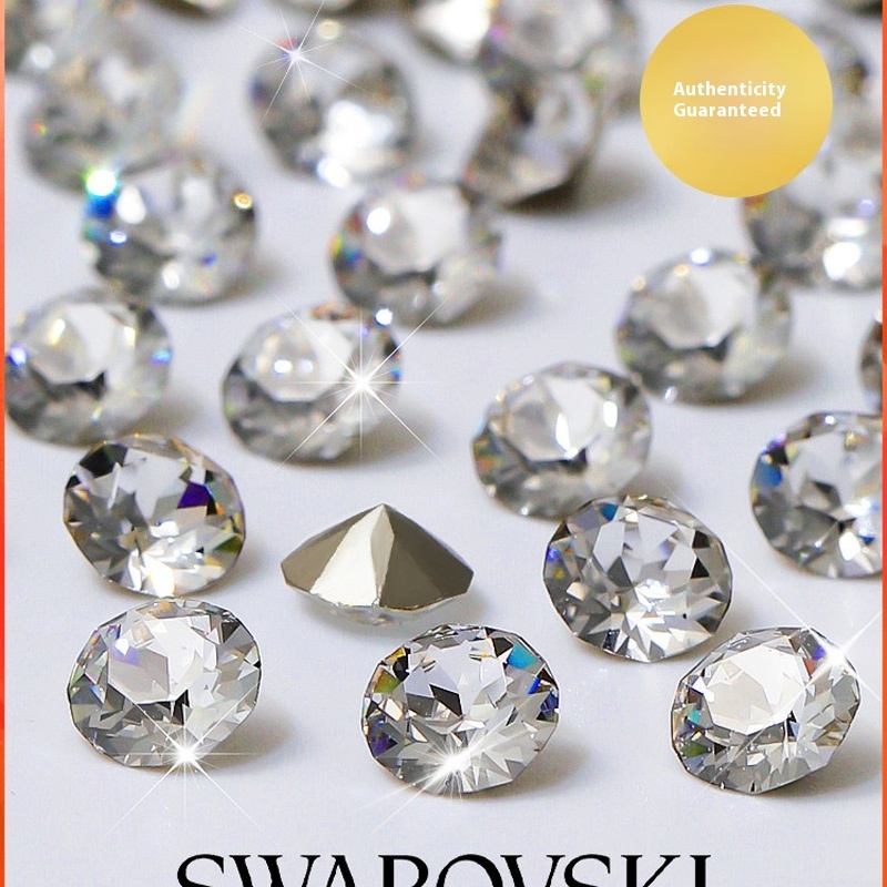 Swarovski Nail Diamond Light Luxury 1088 Super Flash Crystal Pointed Bottom White Diamond Nail Decoration Nail Accessories
