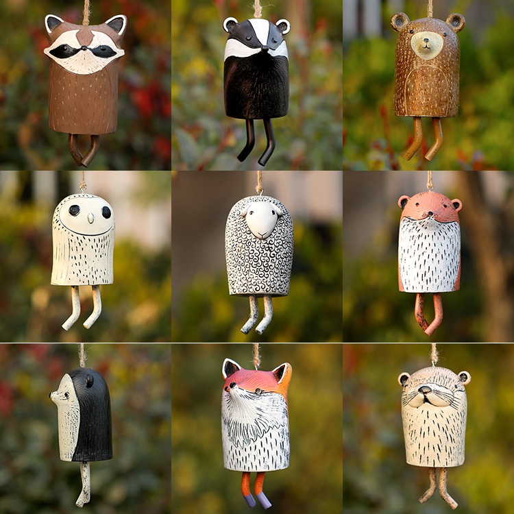 Product Resin Cute Pet Wind Chime Beautiful Rural Garden Animal Resin Animal Wind Chime Craft Pendant Gift