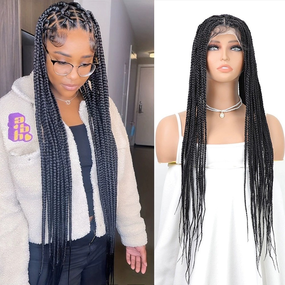 TEMU European And American Wig Three-strand Braid Headgear Full Lace Wig Headgear