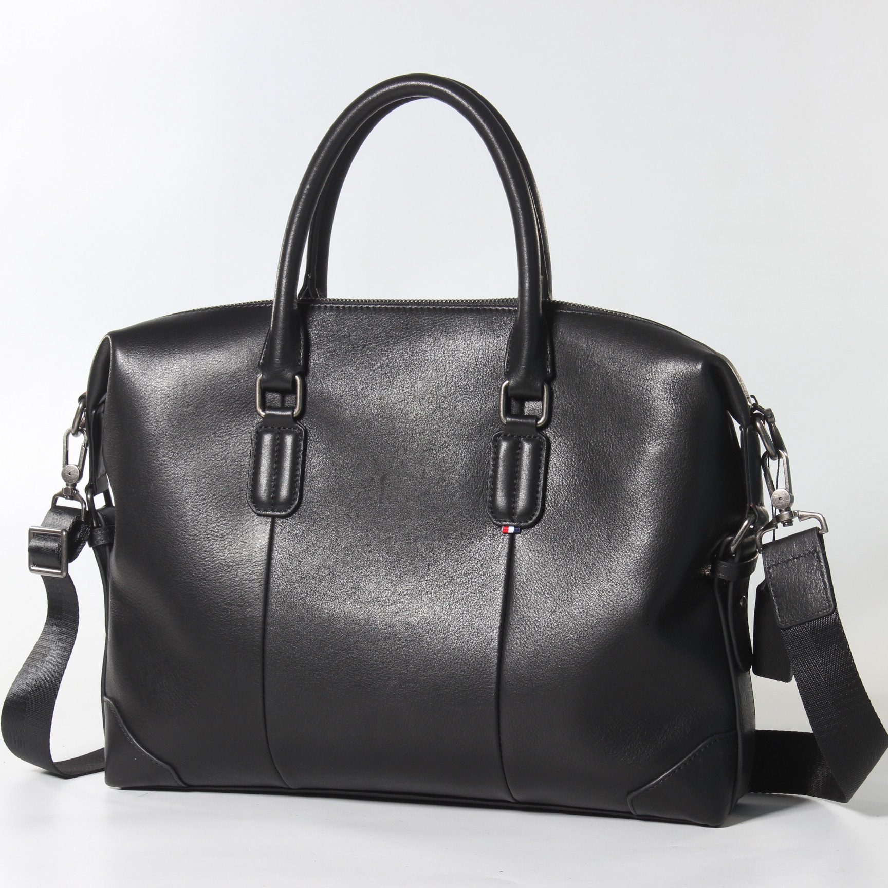 European And American Retro Men's Genuine Leather Briefcase Horizontal Large Capacity Computer Handbag Imported Leather Men's Bag