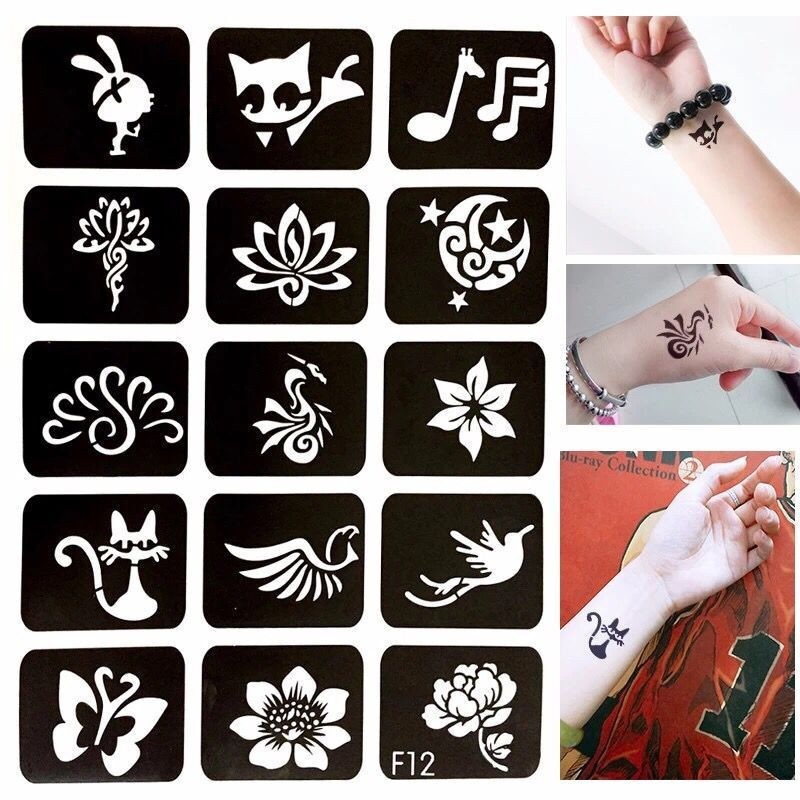 Tattoo Cut Out Korean Semi-Permanent Tattoo Juice Herbal Tattoo Inkjet Small Template European And American Henna Tattoo Stickers