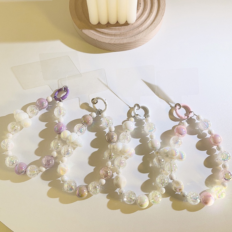 Korean Cloud Bead Chain Wrist Strap Universal Mobile Phone Case Ccd Camera Mobile Phone Lanyard Keychain