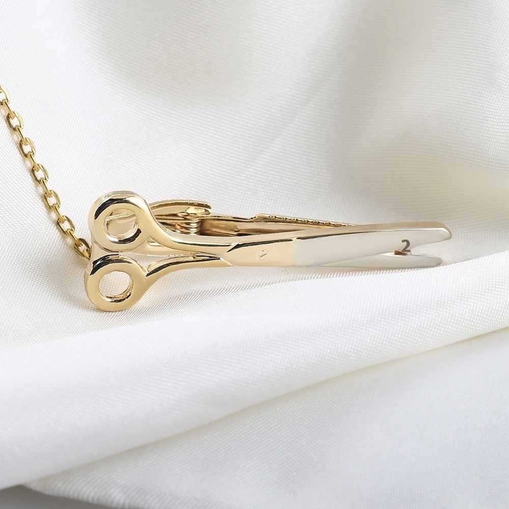Creative Scissors Shape Metal Tie Clip Men's Business Professional Tie Clip Personality Korean Style Tie Clip