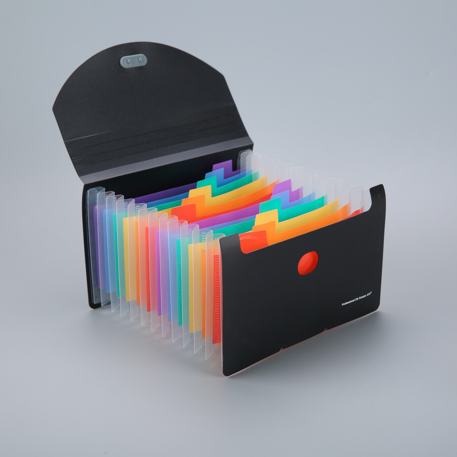 A6 Three-side Sealed Bill Folder13 Grid Mini Accordion Bag PPRainbow Inner Page Invoice Receipt Storage Folder