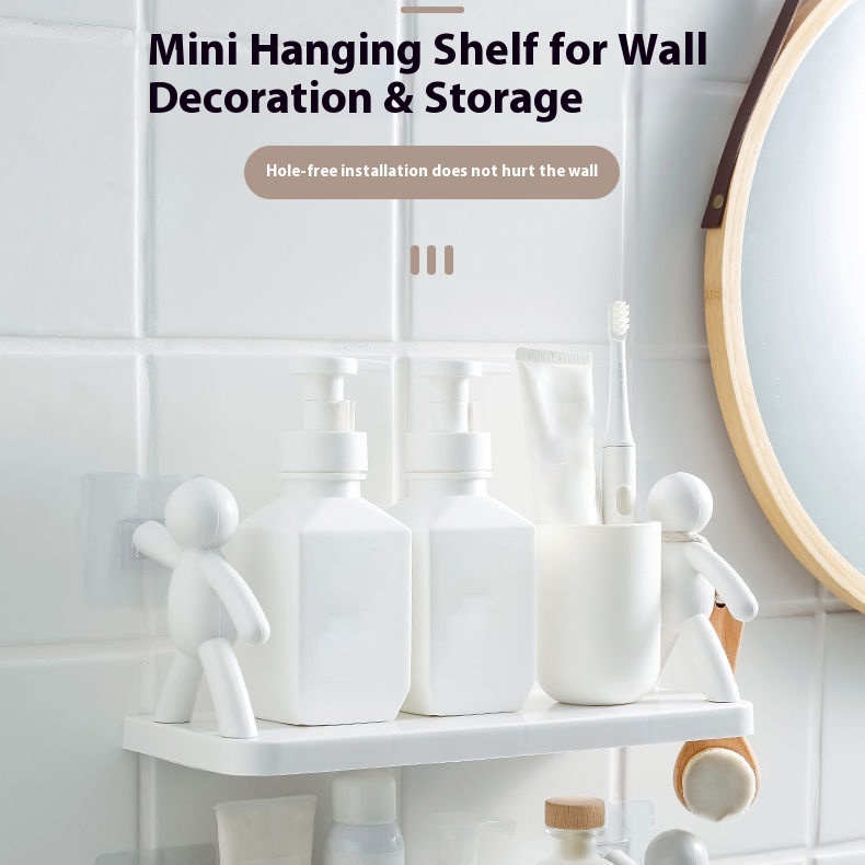Small Storage Rack Bathroom Bathroom Bathroom Bathroom Bathroom Kitchen Storage Storage Rack Wall-mounted Punch-free