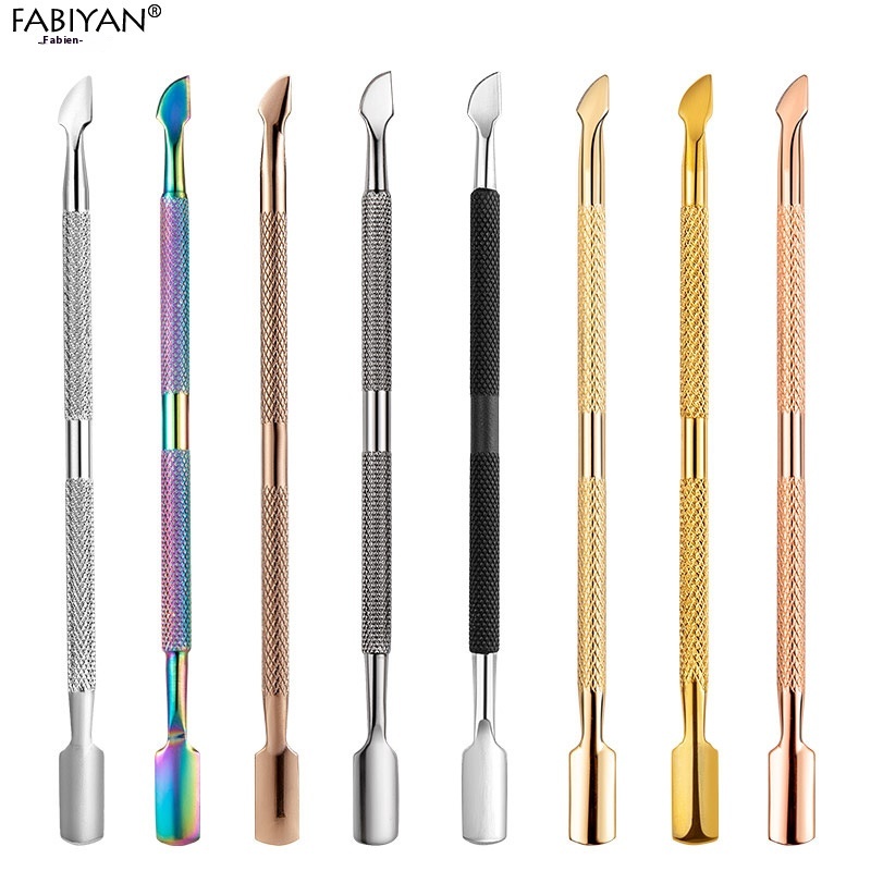 Nail Steel Pusher Dead Skin Pusher Stainless Steel Double-head Nail Remover Planer Color Titanium Nail File Nail Remover Dead Skin Tool
