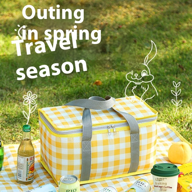 XH Picnic Basket Outdoor Picnic Thermal Ulation Camping Foldable Thickened Hand Basket Picnic Internet Celebrated Storage Basket