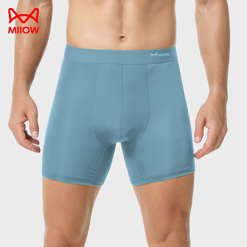 Maoren Ice Silk Sports Underwear Men's Summer Thin Anti-wear Leg Running Quick-drying Large Size Lengthened Anti-wear Crotch Boxer Pants