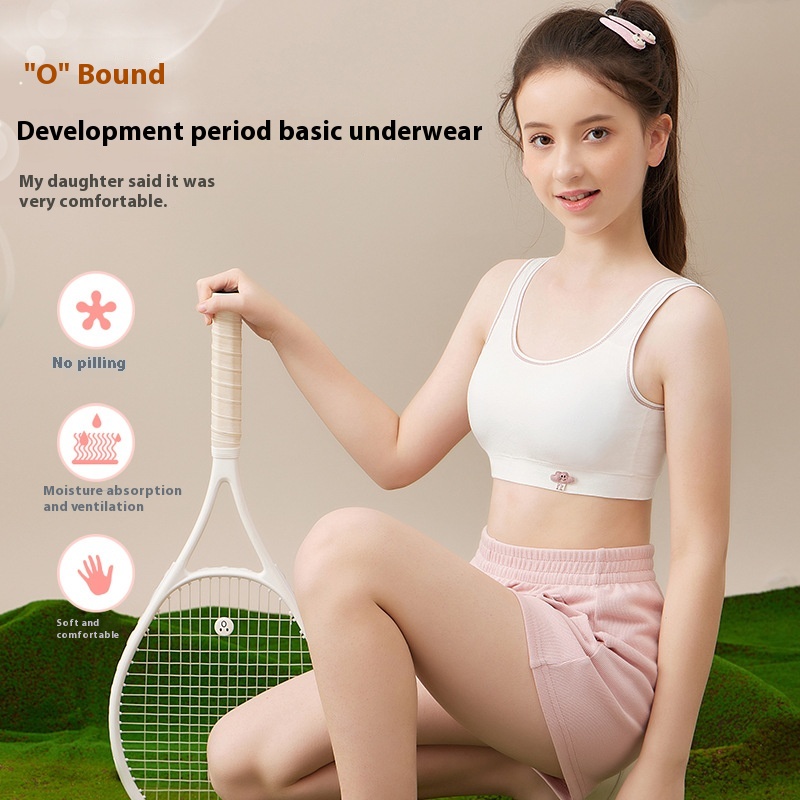 Girls' Development Period Underwear, Seamless Thin Section, Development Period Bra, Second Stage, Junior High School Students, Adolescents, Older Children's Small Vests