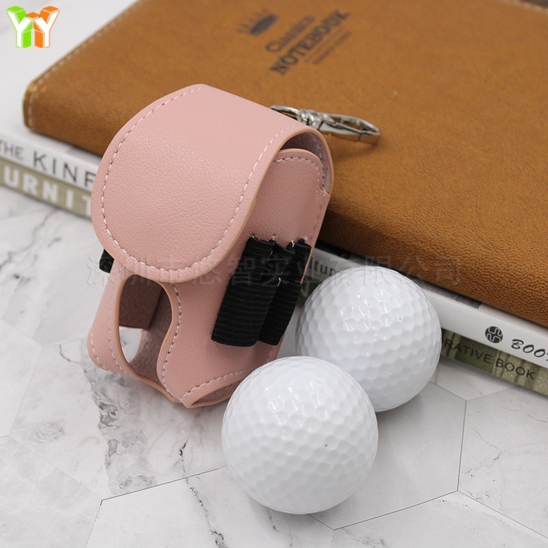 Golf Storage Bag Practice Equipment Accessories Leather Case Ready Stock Two Ball Bag