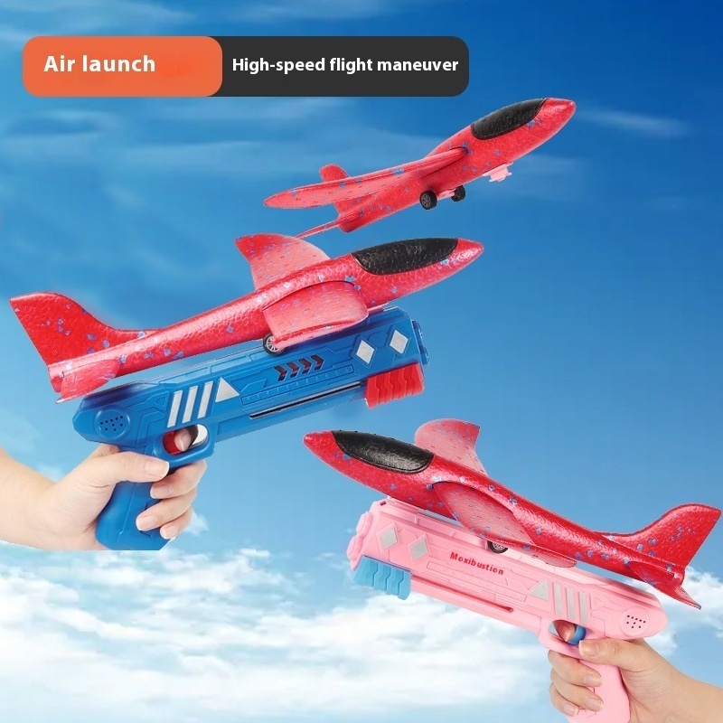 Internet Celebrity Foam Catapult Large Plane Shake Tone Children's Hand Throw Plane Gun Launcher Outdoor Toy