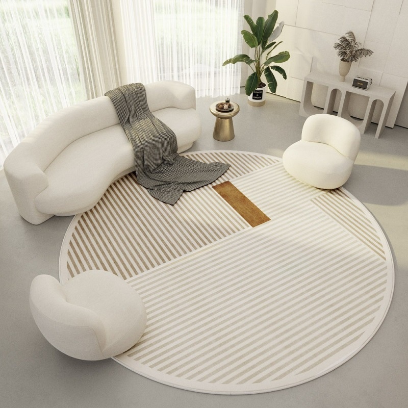 Round Silent Wind Carpet Japanese Style Simple Living Room Sofa Coffee Table Carpet Dresser Foot Mat Cool-proof Wear-resistant Anti-slip Carpet
