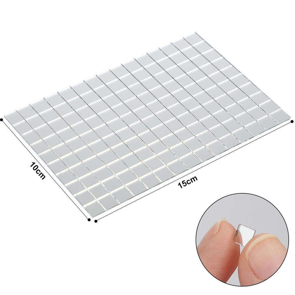 15x10cm Self-adhesive Mirror Wall Stickers150 Pieces Mosaic Glass DIYBall Light Background Wall Splicing Decorative Patch