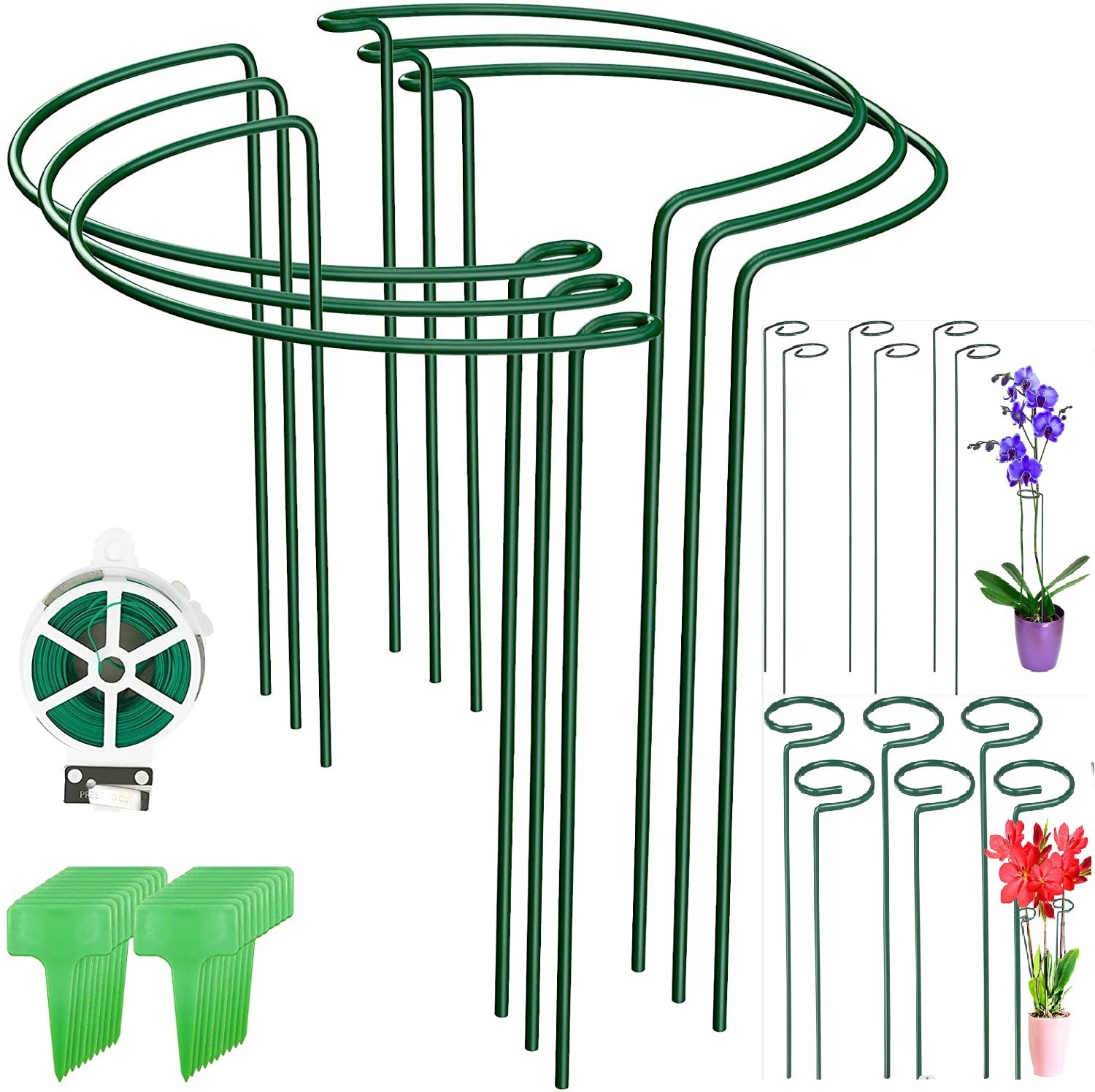 Flower Stand Iron Support Wire Garden Stand Fixed Rod Plant Support Orchid Pillar Plant Pile