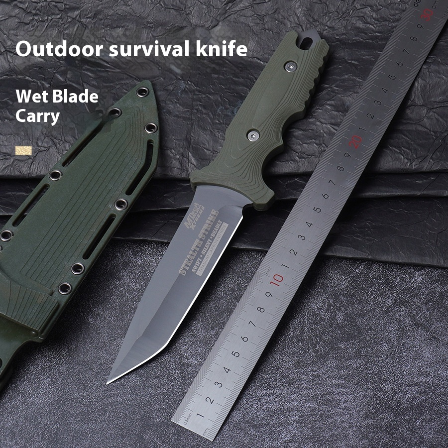 MT Outdoor Straight Knife High Hardness Sharp Outdoor Knife Sharp Knife Survival Knife Tactical Fishing Self-defense Camping