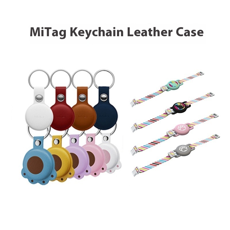 Mitag Anti-lost Device Leather Case Keychain Pet Cat Collar Android Android Locator AIRTAG Anti-lost Device
