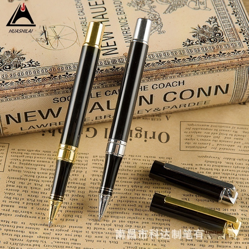 Black Metal Gel Pen Creative Business Advertising Gift Signature Gem Fountain Pen Printed One Piece Dropshipping