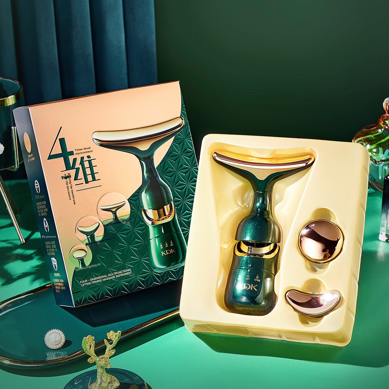 KDKBeautytrument Four-dimensional Multifunctional Lifting Electric Massage Introductiontrument Home Face Onetrument Three Body Beautytrument