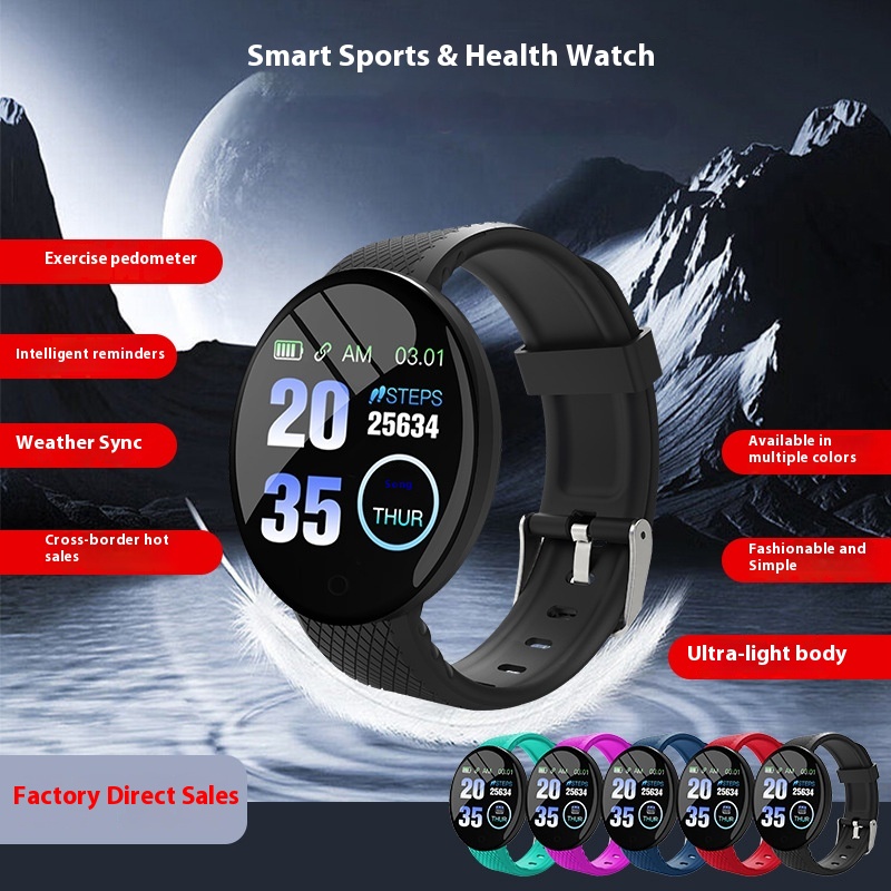 Smart Bracelet Men's Blood Pressure Heart Rate Sleep Waterproof Sports Watch Women's Color Screen Bluetooth Pedometer Multifunctional