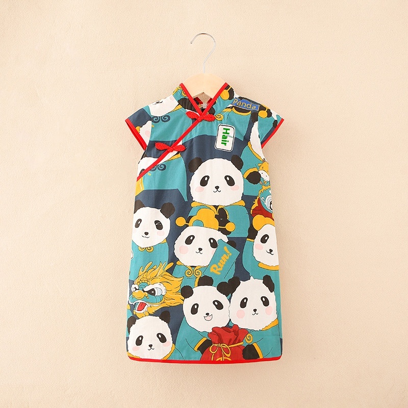 Girls Cheongsam Summer Thin Chinese Style Improved Middle And Large Children Little Girl Children Cheongsam Skirt Fishtail National Tide Cheongsam