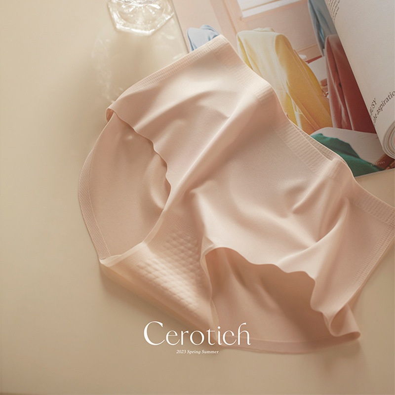 Cerotich Seamless3 DPeach Hip Silk Underwear Women's Light Nude Antibacterial Crotch Briefs Anti-exposure Pants