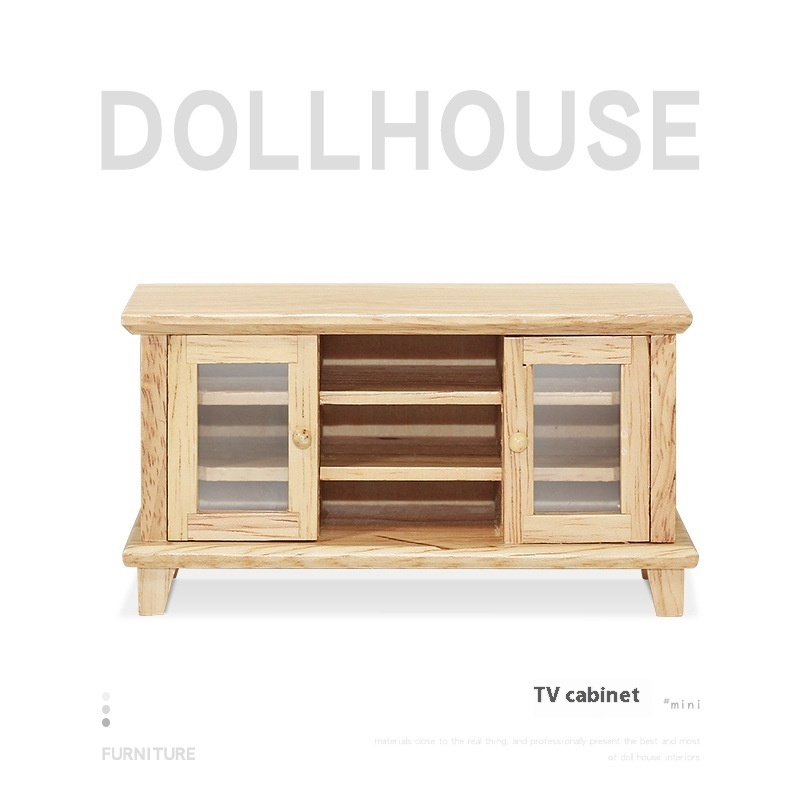 1:12 Miniature Food Toys Ob11 Living Room Storage Cabinet Scene Doll House Accessories Mini TVCabinet M148