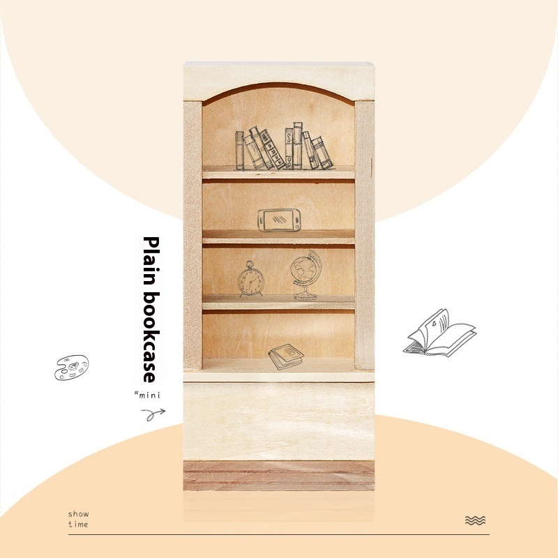 Miniature Model Toys Ob11 Home Creative Ornaments1:12 Doll House Accessories Mini Blank Storage Bookshelf M124