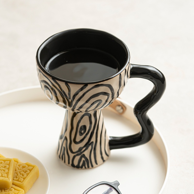 High Sense Of Exquisite Design Small Luxury Light Medieval French Ceramic Tall Coffee Cup