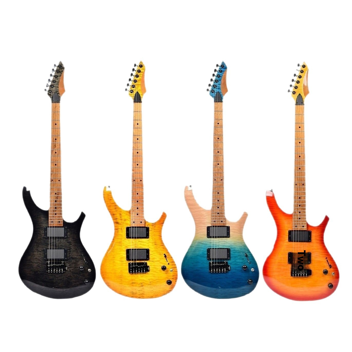 Electric Guitar Export Alnico5 Pickup Small Double Rocker Tiger Pattern Leather Electric Guitar