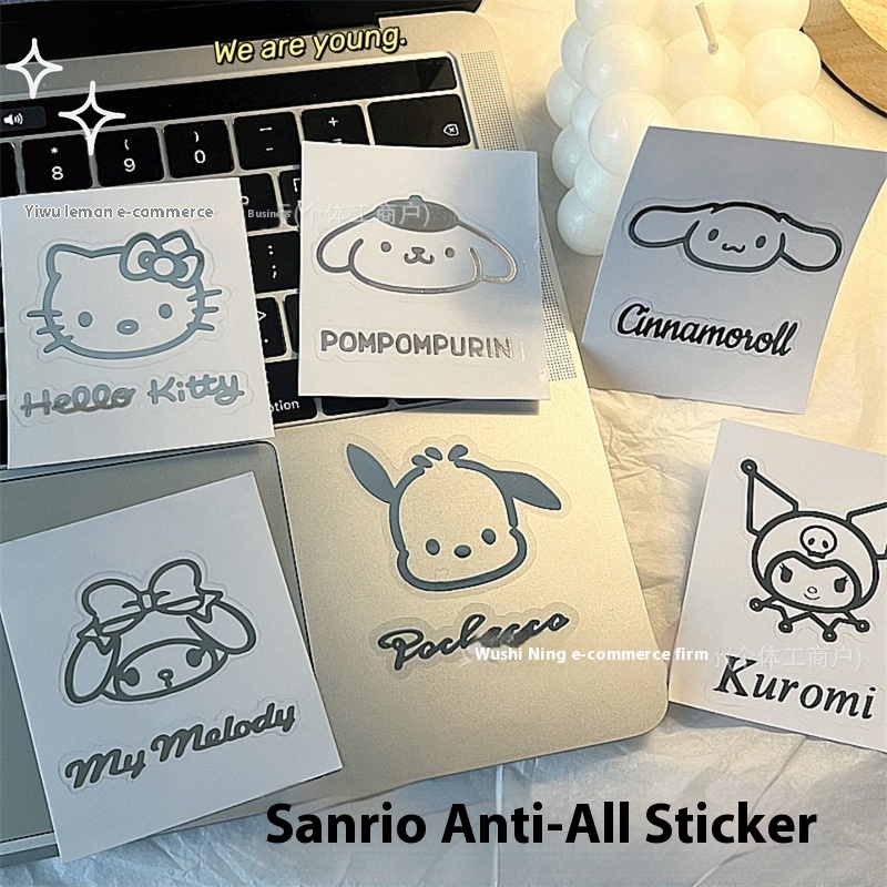 Xiaohongshu Sanrio PETStickers Cartoon Cute Mobile Phone Shell Computer Metal Decorative Stickers Creative Stickers