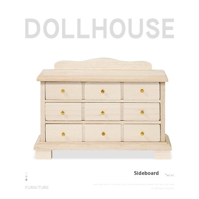 Ob11 Miniature Food Play Toys1:12 Store Kitchen Restaurant Doll House Accessories Mini Wooden Sideboard M145