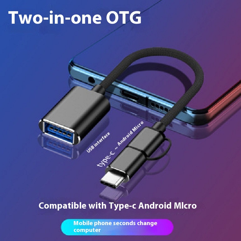 Type-c+micro Two-in-one OTGAdapter Cable Type-c To USB2.0 To Connect UDisk Mouse Key