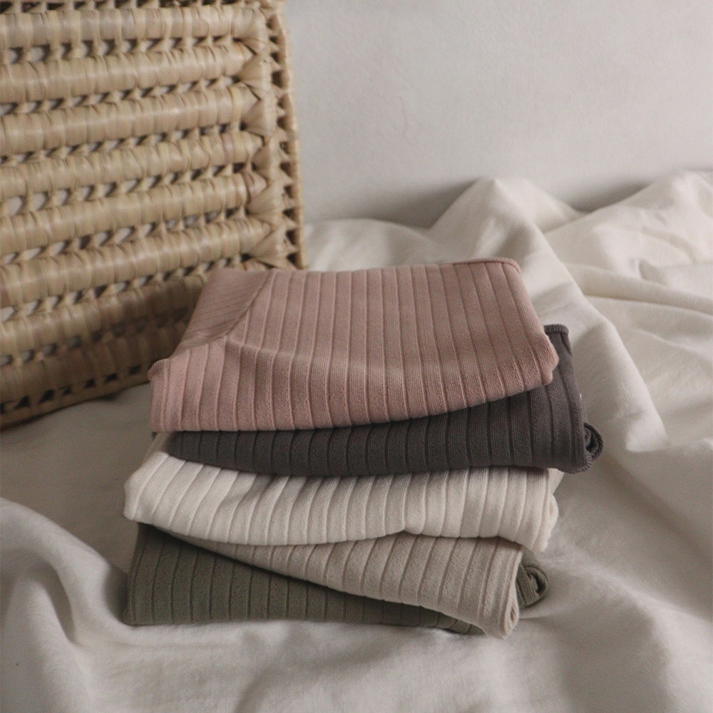 Korean Style Simple Children's Home Clothes Baby Solid Color Striped Loose Pajamas Set Boys Bottoming Girls Pajamas Winter