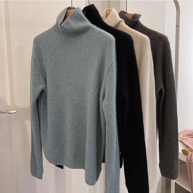 Raccoon Velvet Turtleneck Sweater Women Autumn And Winter Thickened High-end Wool Knitted Bottoming Shirt European Tops