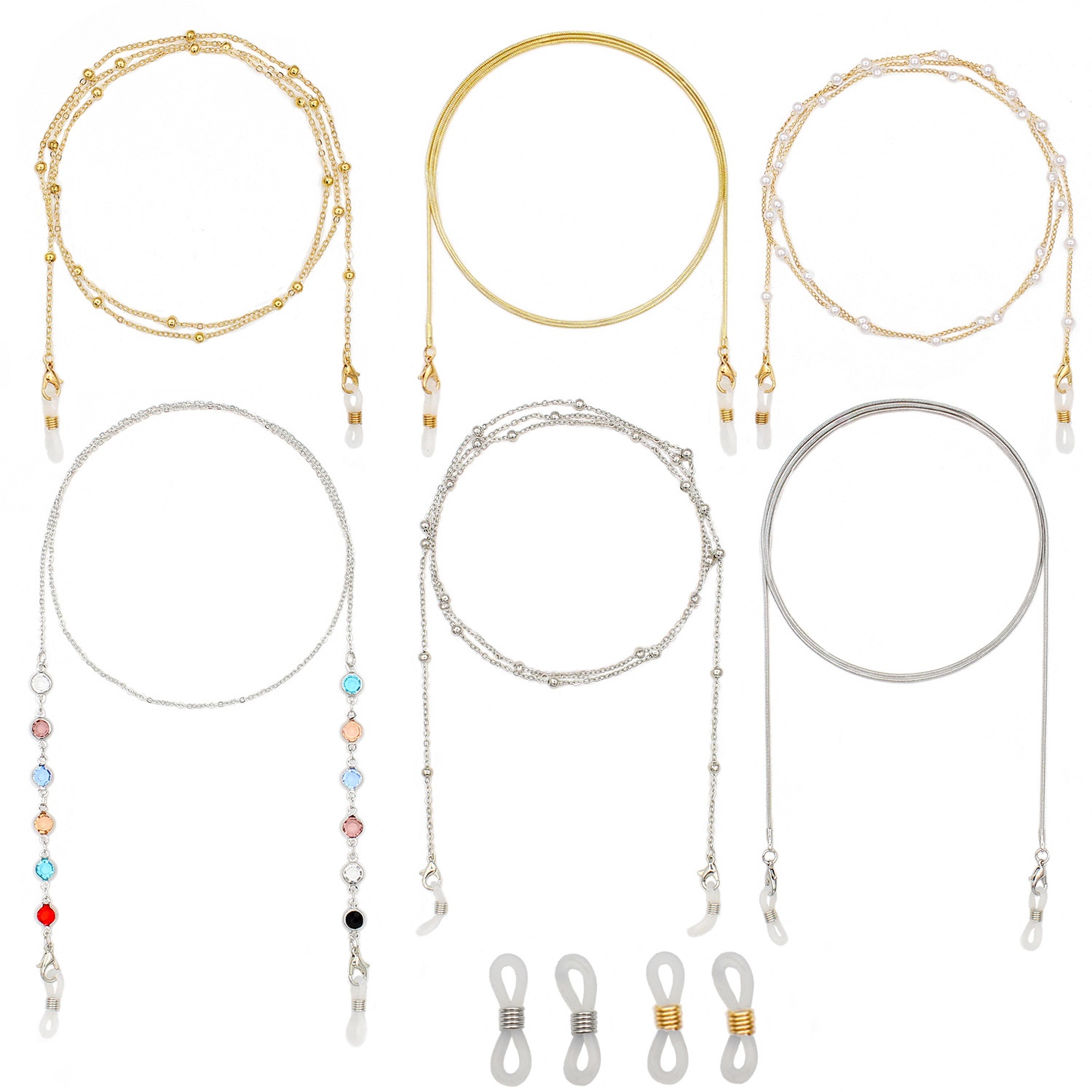 Europe And The United States Exquisite Glasses Mask Chain Women's Neck Fashion Anti-lost Sunglasses Chain Custom