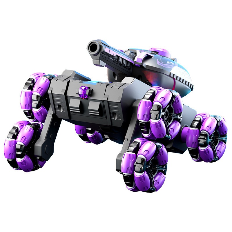 Remote Control Tank Six-wheel Stunt Car 2.4G Gesture Induction Deformation Climbing Off-road Remote Control Car Children's Toys FCC