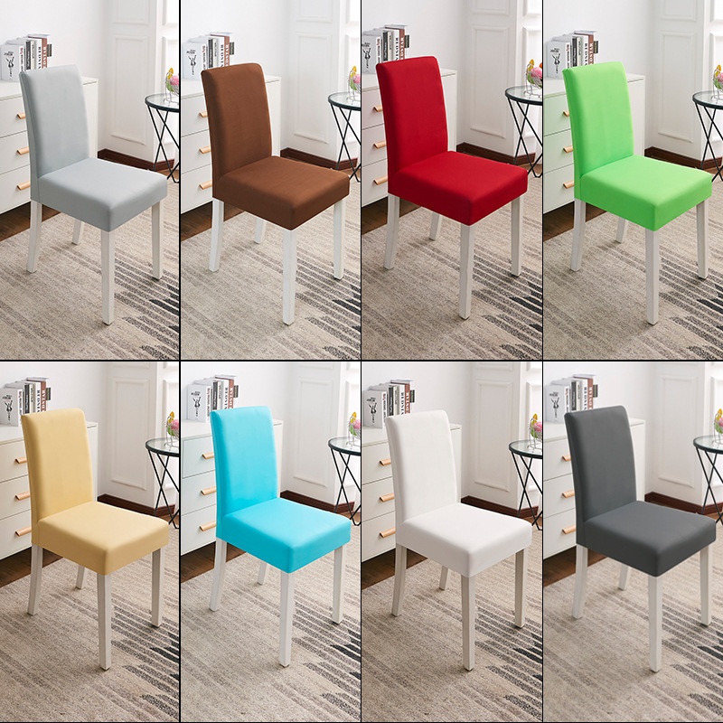 Plain Elastic Home Hotel Restaurant Chair Cover All-inclusive Simple Solid Color Stool Cover Half Chair Cover