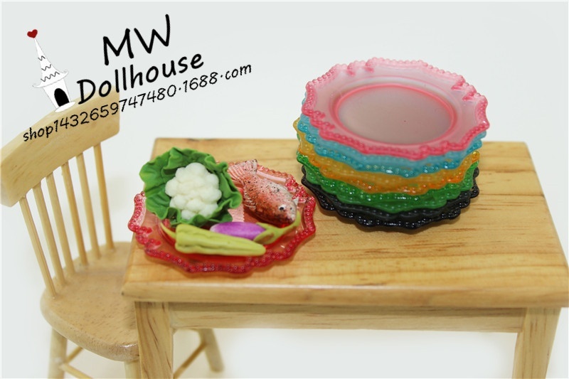 DOLLHOUSEMiniature Food Play Scene Model Doll House Accessories Mini Fruit Plate Large Size D286