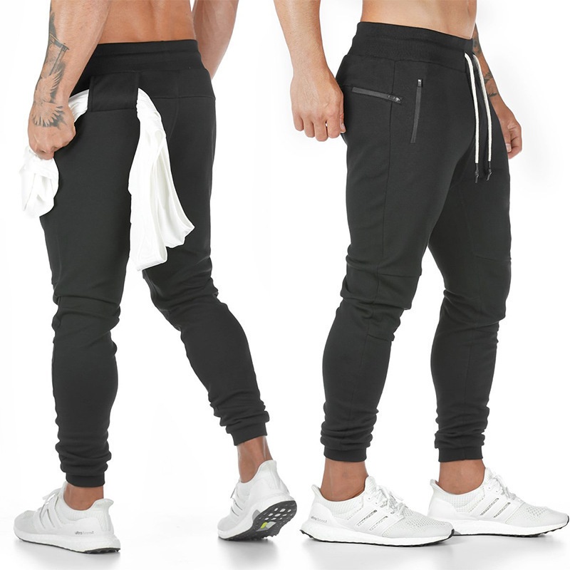 European And American Sports Pants Men's Fitness Hanging Towel Pants Running Training Skinny Pants