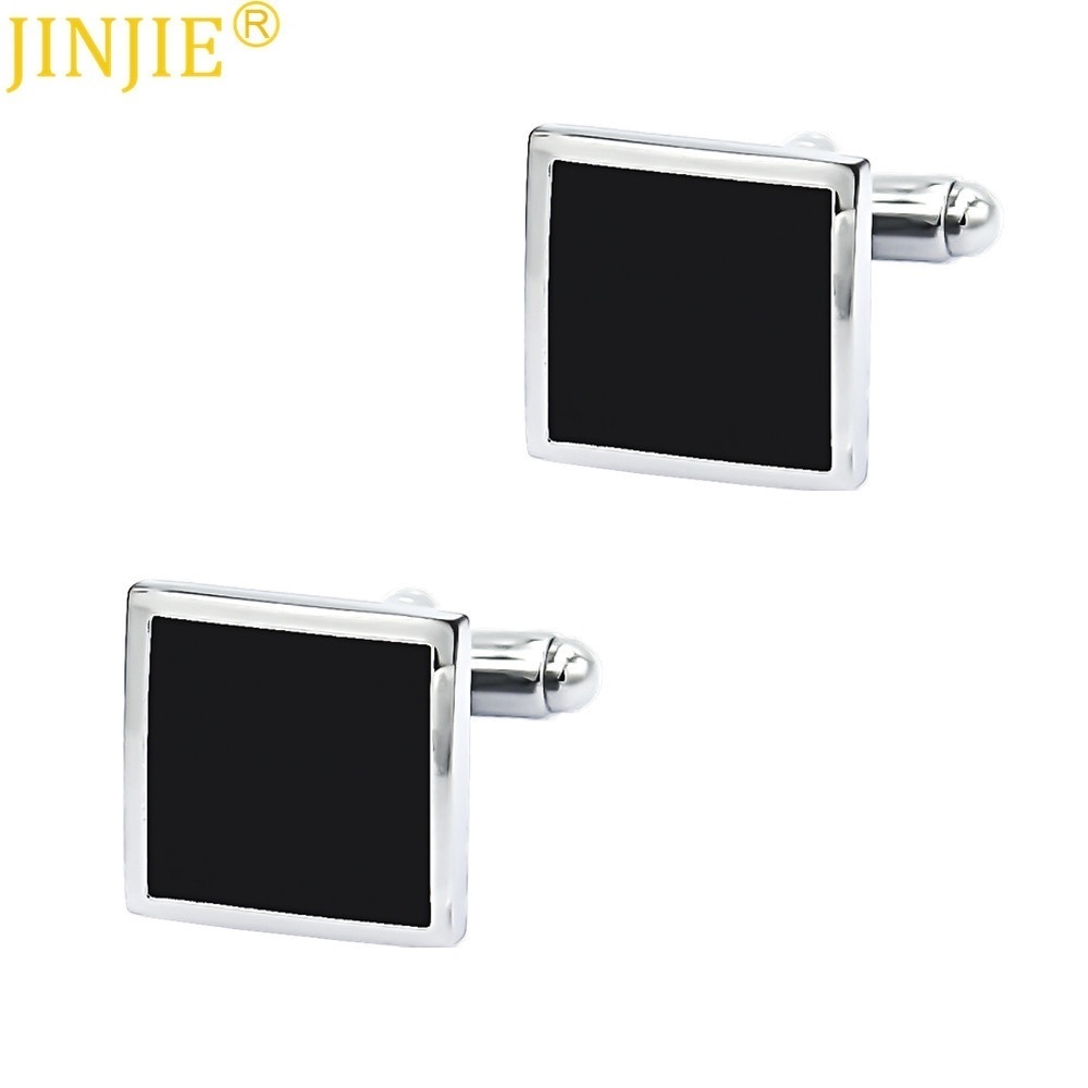 Square Black Oil Drip Enamel Metal Cufflinks Foreign Trade Men's French Shirt Cufflinks
