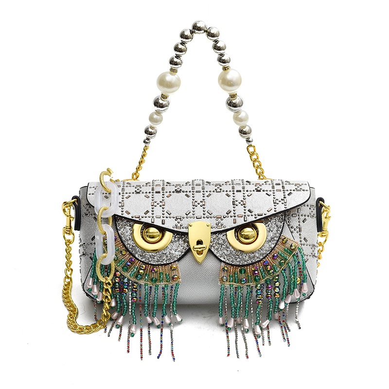 Bag Women's Bag Rivet Detachable Entry Luxury Owl Mask Shoulder Crossbody Handbag